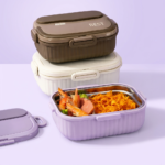 Stainless Steel Bento Lunch Box 1300mL - Purple - Image 3