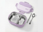 Stainless Steel Bento Lunch Box 1300mL - Purple - Image 4